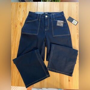 Jones New York Dark Blue Wide Leg Crop Jeans